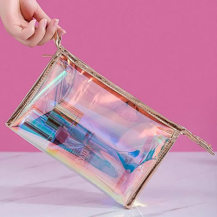 Nivel Holographic Makeup Pouch with Zipper for multiple use tote bag