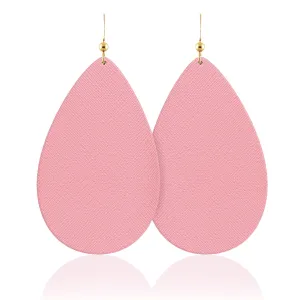 Peony Teardrop Leather Earrings