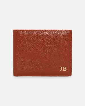 Personalised Pebble Leather Mens Wallet | Tan