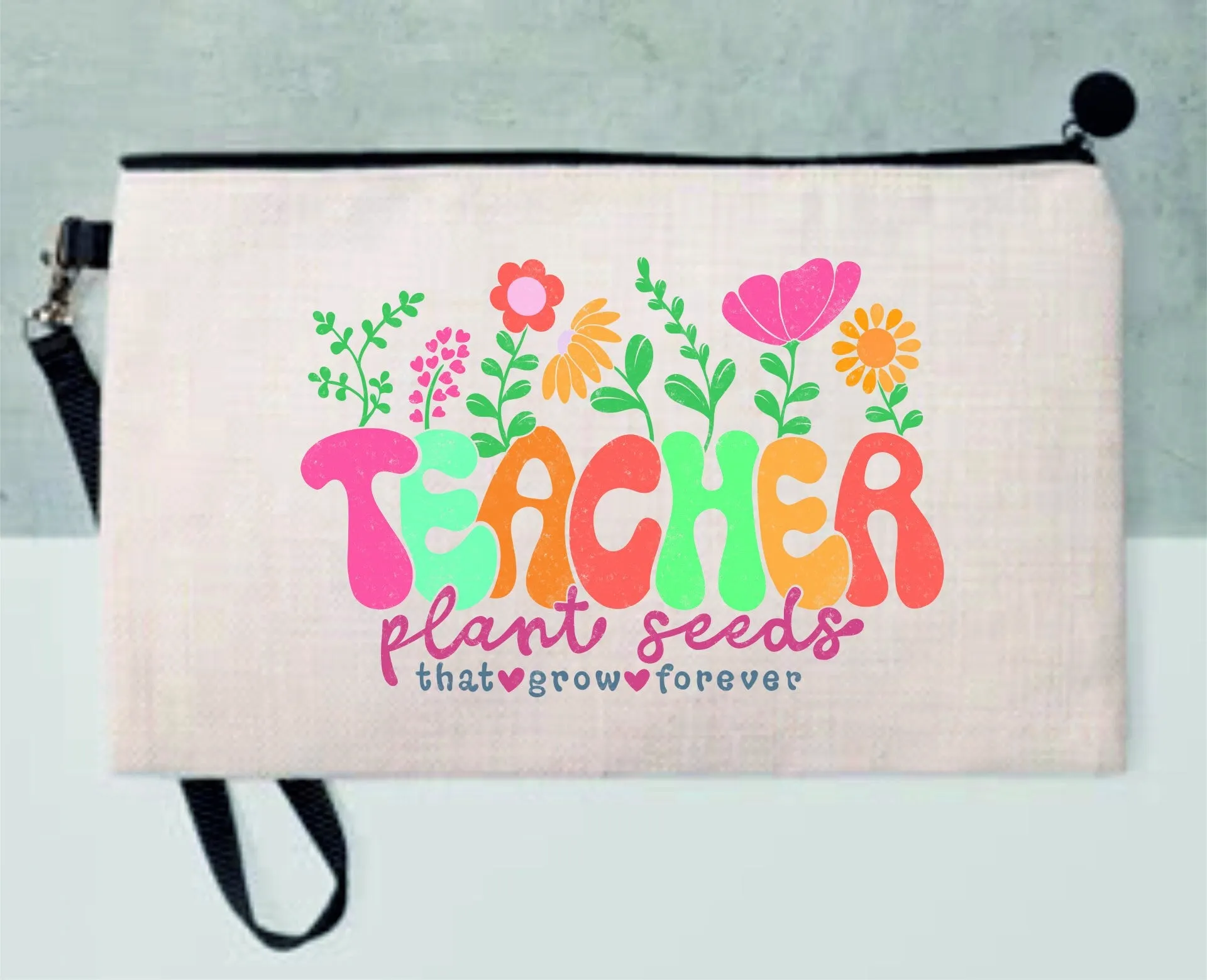 Personalised Teacher Plant Seeds That Grown Forever Pencil Case, Make up Bag | Thank You Teacher Gift