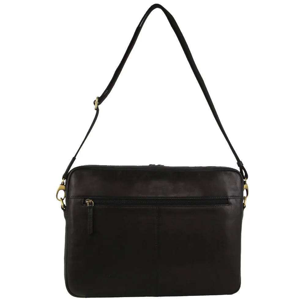 Pierre Cardin Leather 13" Laptop Bag (Black)