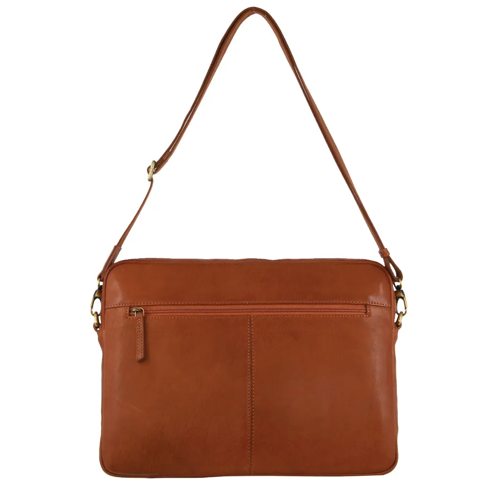 Pierre Cardin Leather 13" Laptop Bag (Cognac)