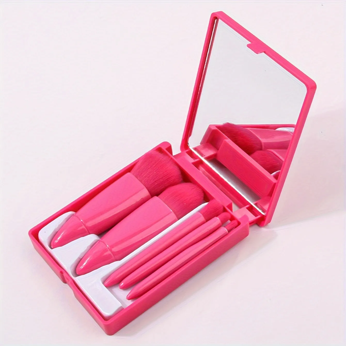 Pink Travel Makeup Brush Set