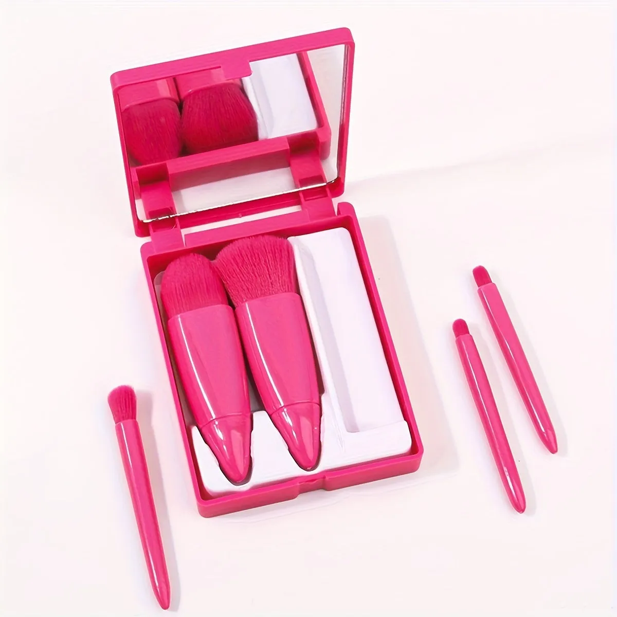 Pink Travel Makeup Brush Set