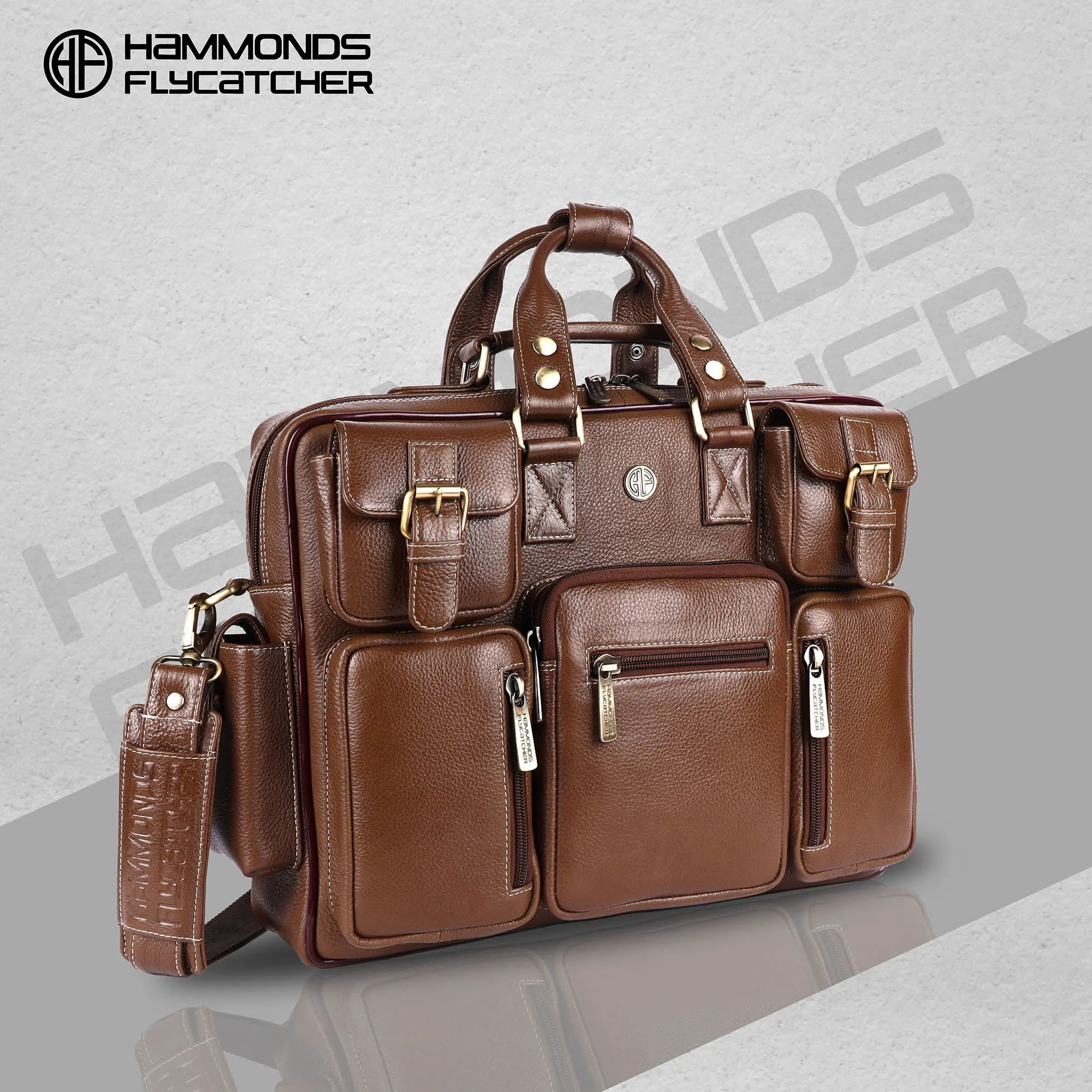 Premium Laptop Bag for Men - Office & Regulars Use - Genuine Leather - Fits for 14-16 Inch Laptops