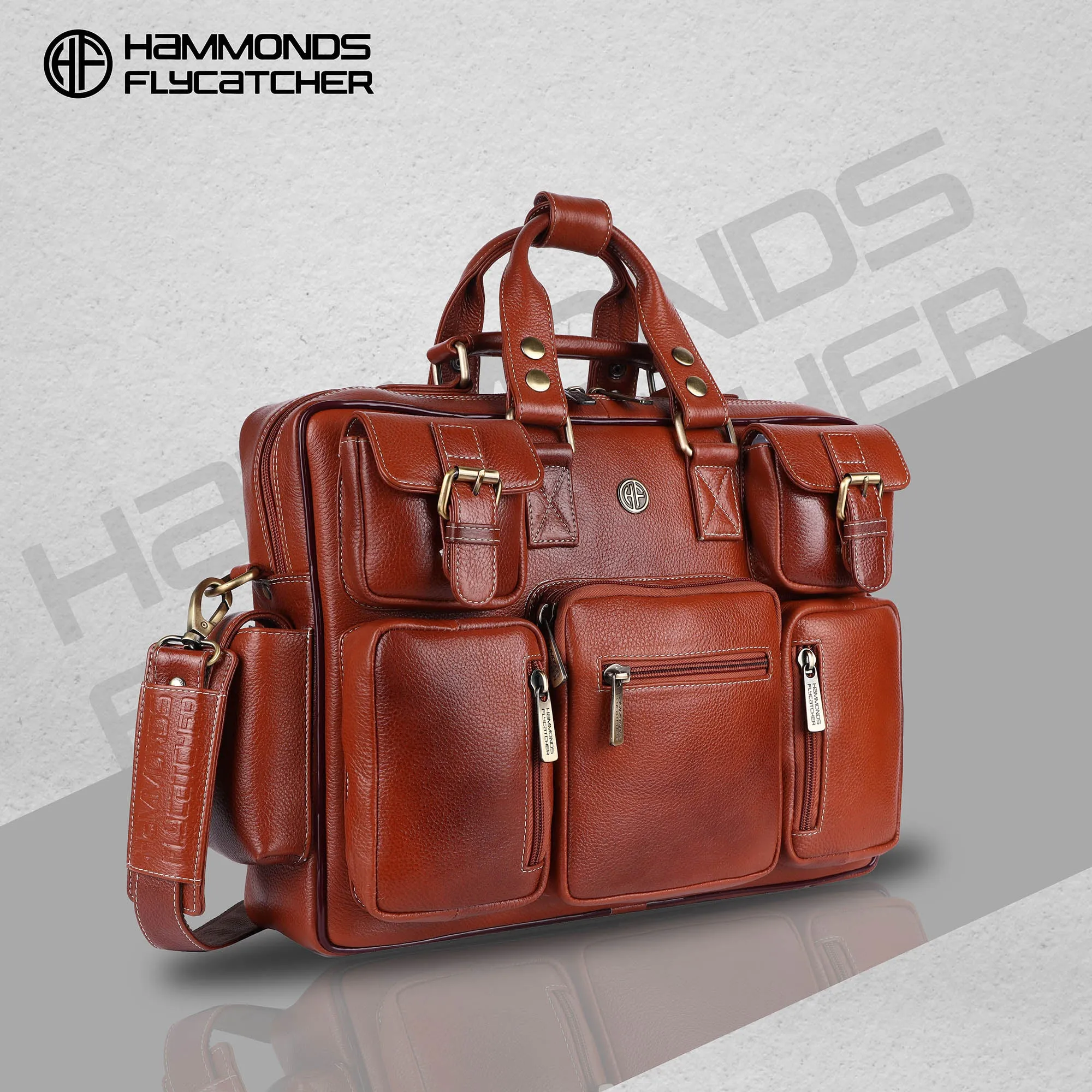 Premium Laptop Bag for Men - Office & Regulars Use - Genuine Leather - Fits for 14-16 Inch Laptops