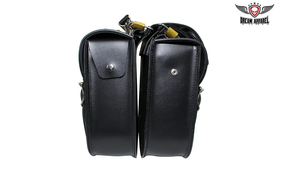 PVC Motorcycle Saddlebag With Studs & Quick Release