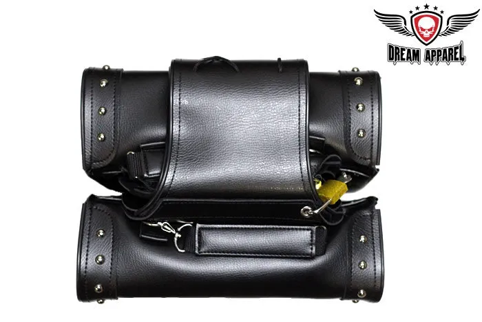 PVC Motorcycle Saddlebag With Studs & Quick Release