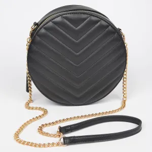 Quilted Round Crossbody Bag