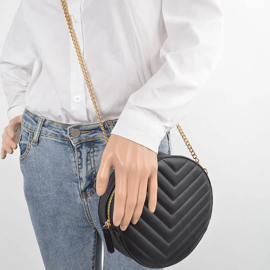 Quilted Round Crossbody Bag