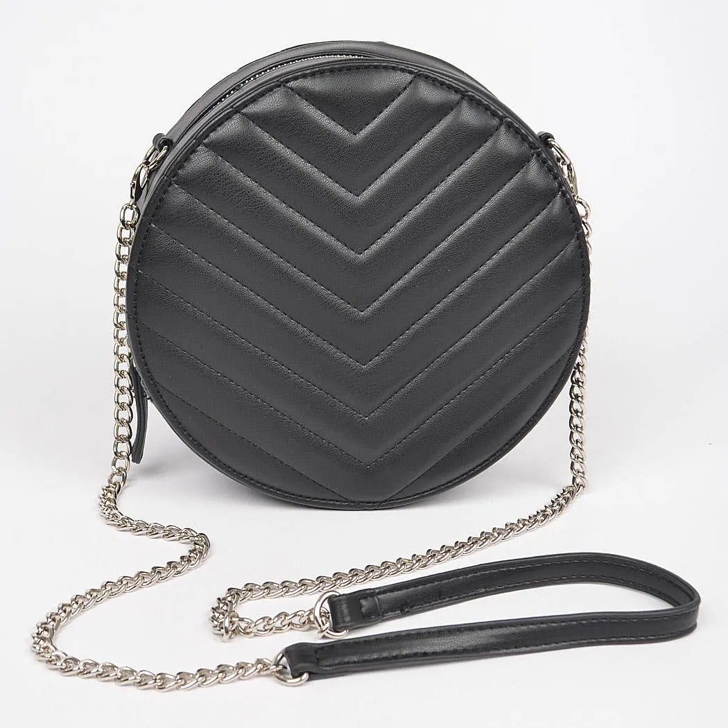 Quilted Round Crossbody Bag