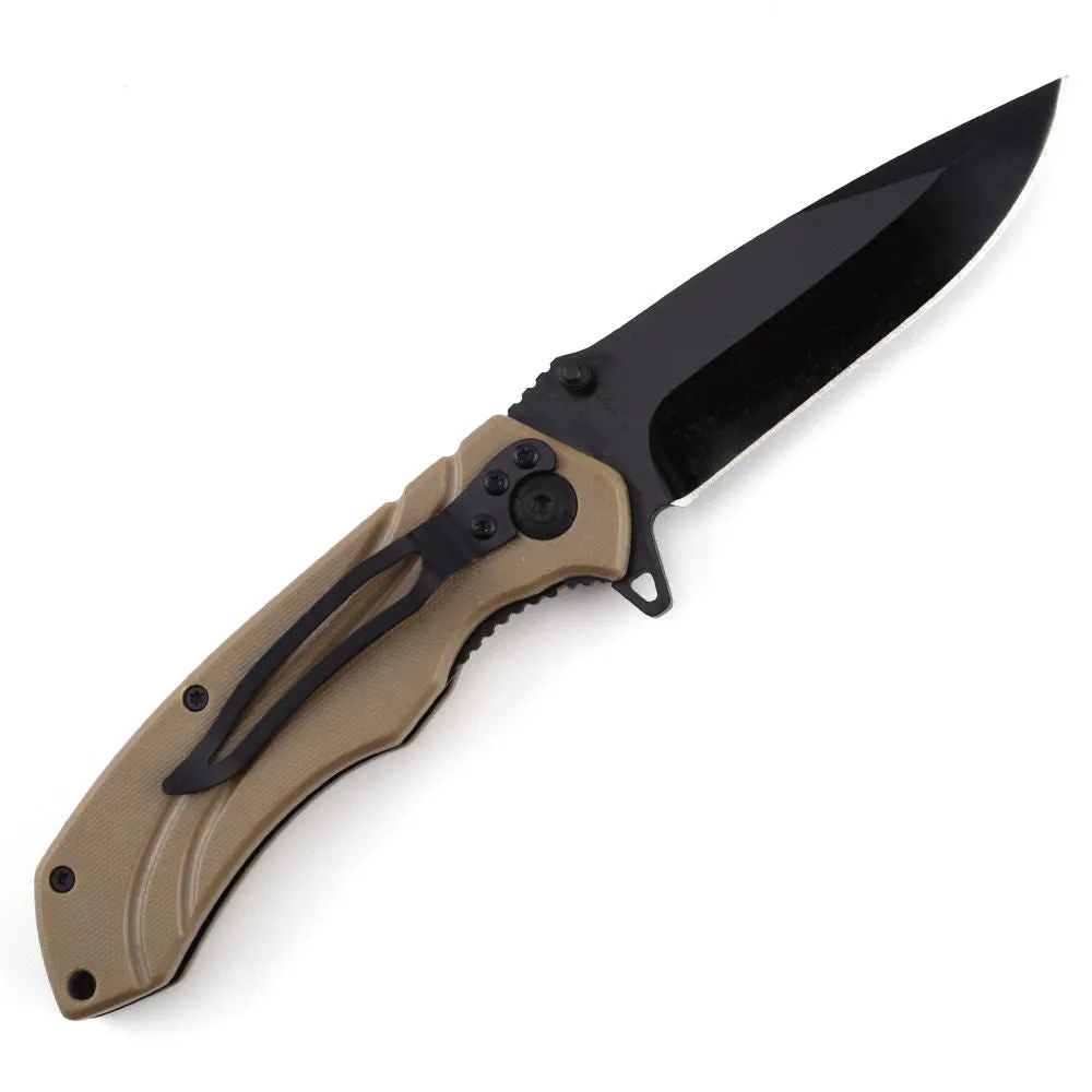 Ready To Ship Cheap Custom Combat Outdoor Hunting Camping Folding Knife For Pocket Plastic Handle