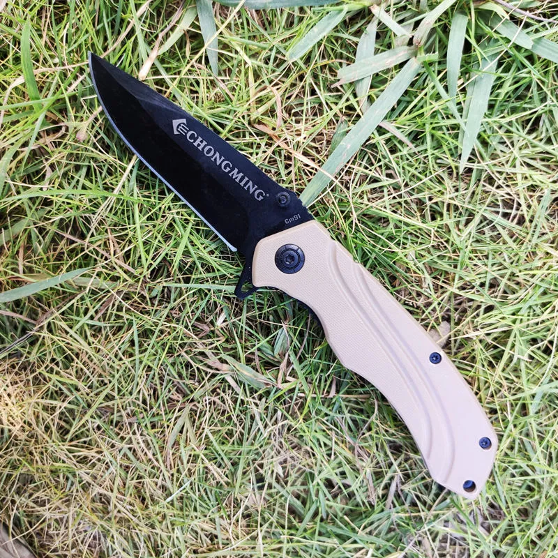 Ready To Ship Cheap Custom Combat Outdoor Hunting Camping Folding Knife For Pocket Plastic Handle