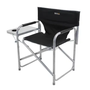 Regatta Sedile Directors Chair With Side Table  - Black/Seal Grey - One Size