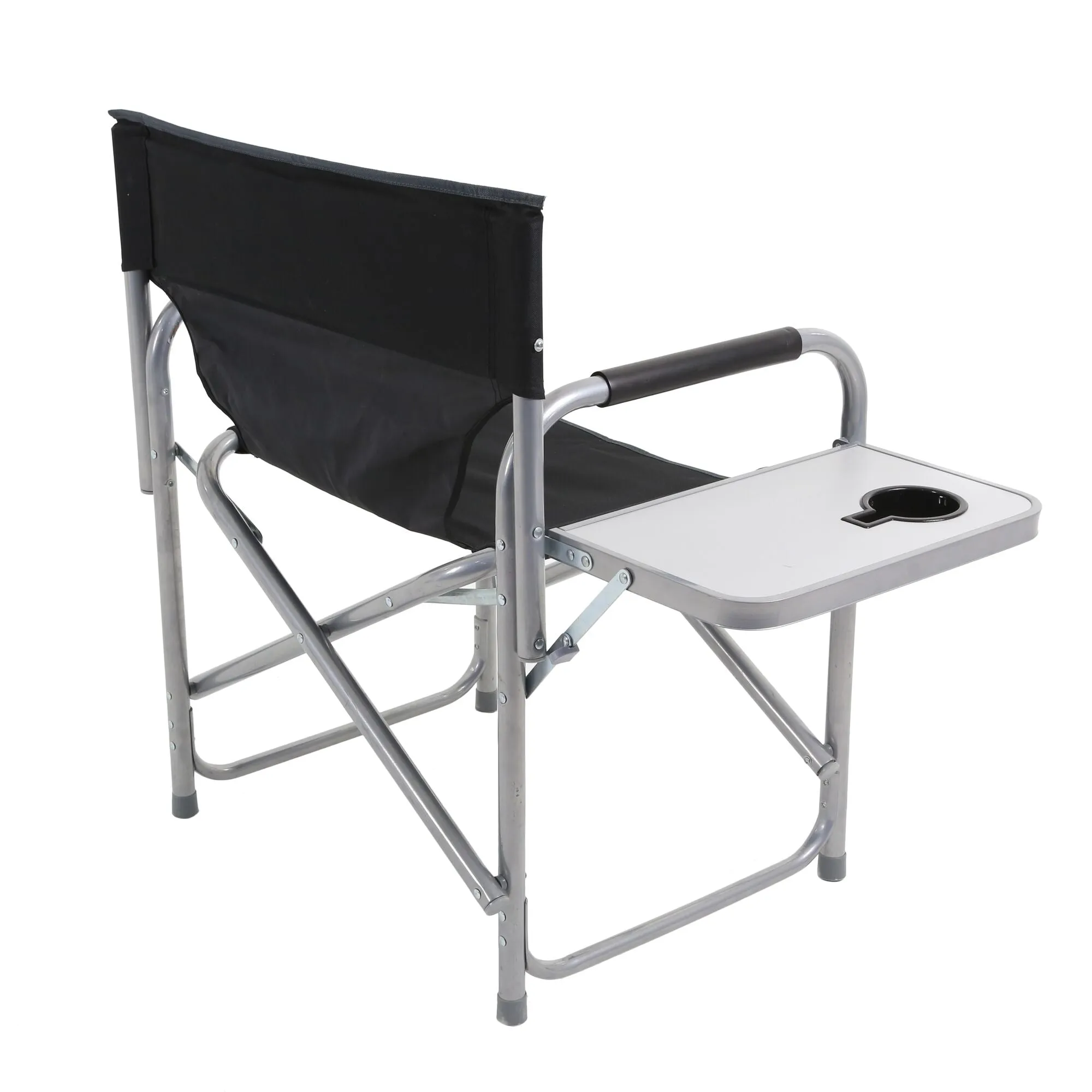 Regatta Sedile Directors Chair With Side Table  - Black/Seal Grey - One Size