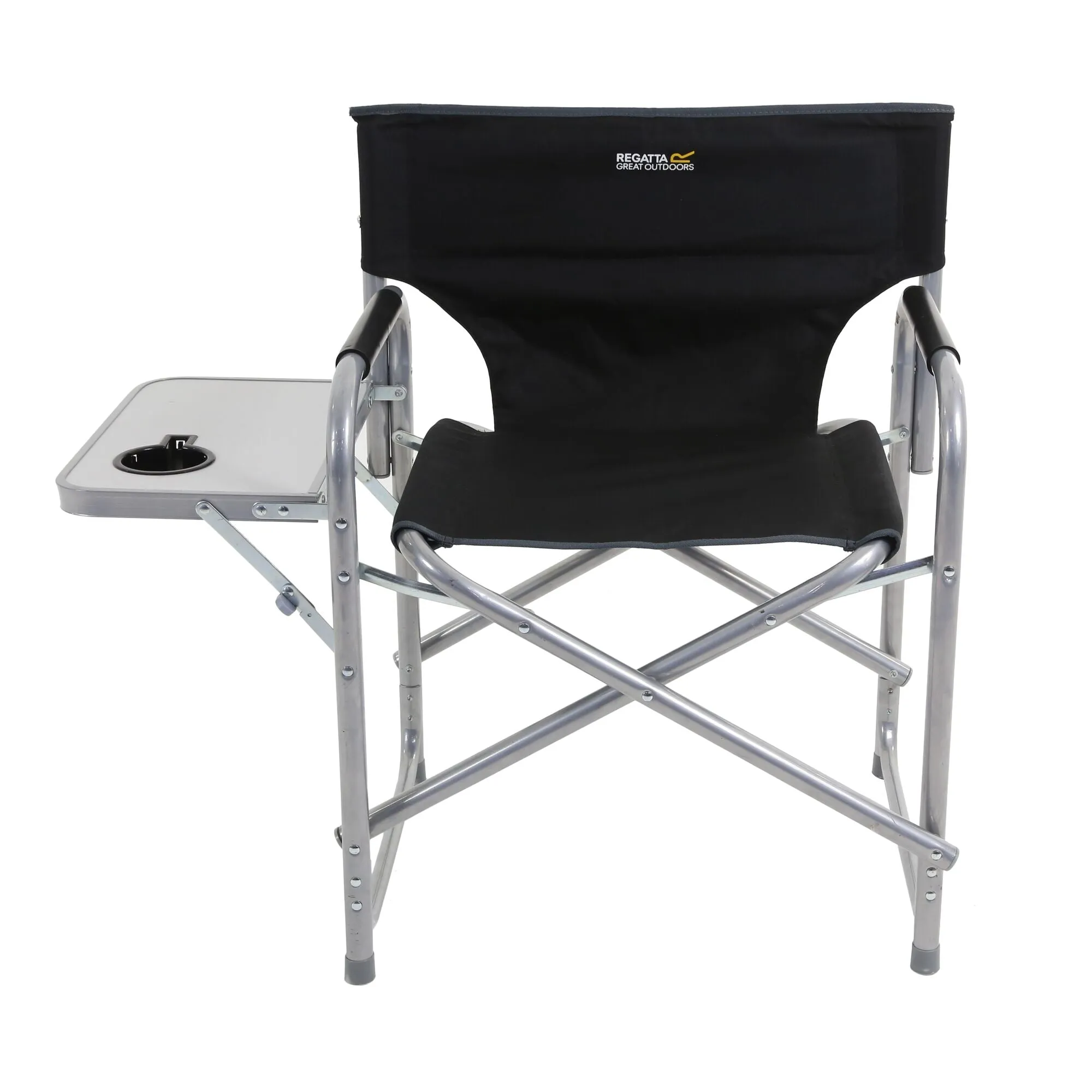 Regatta Sedile Directors Chair With Side Table  - Black/Seal Grey - One Size