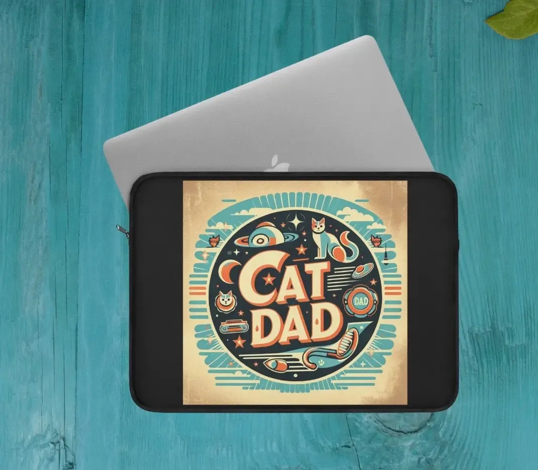 Retro Cat Dad - Laptop Sleeve