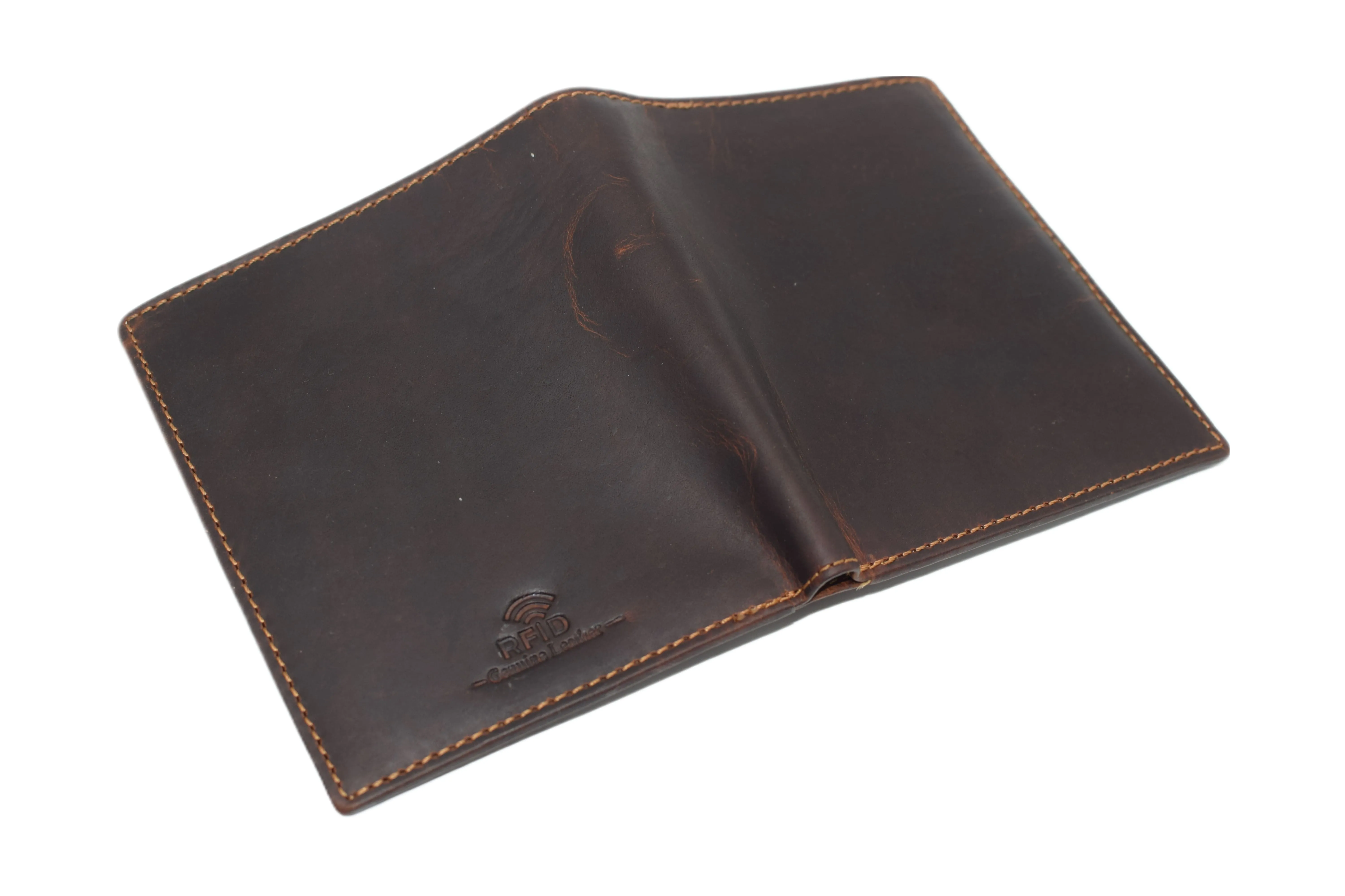 RFID Blocking Vintage Leather Large Hipster Bifold Credit Card ID Men's Wallet Brown RFID610502RHU