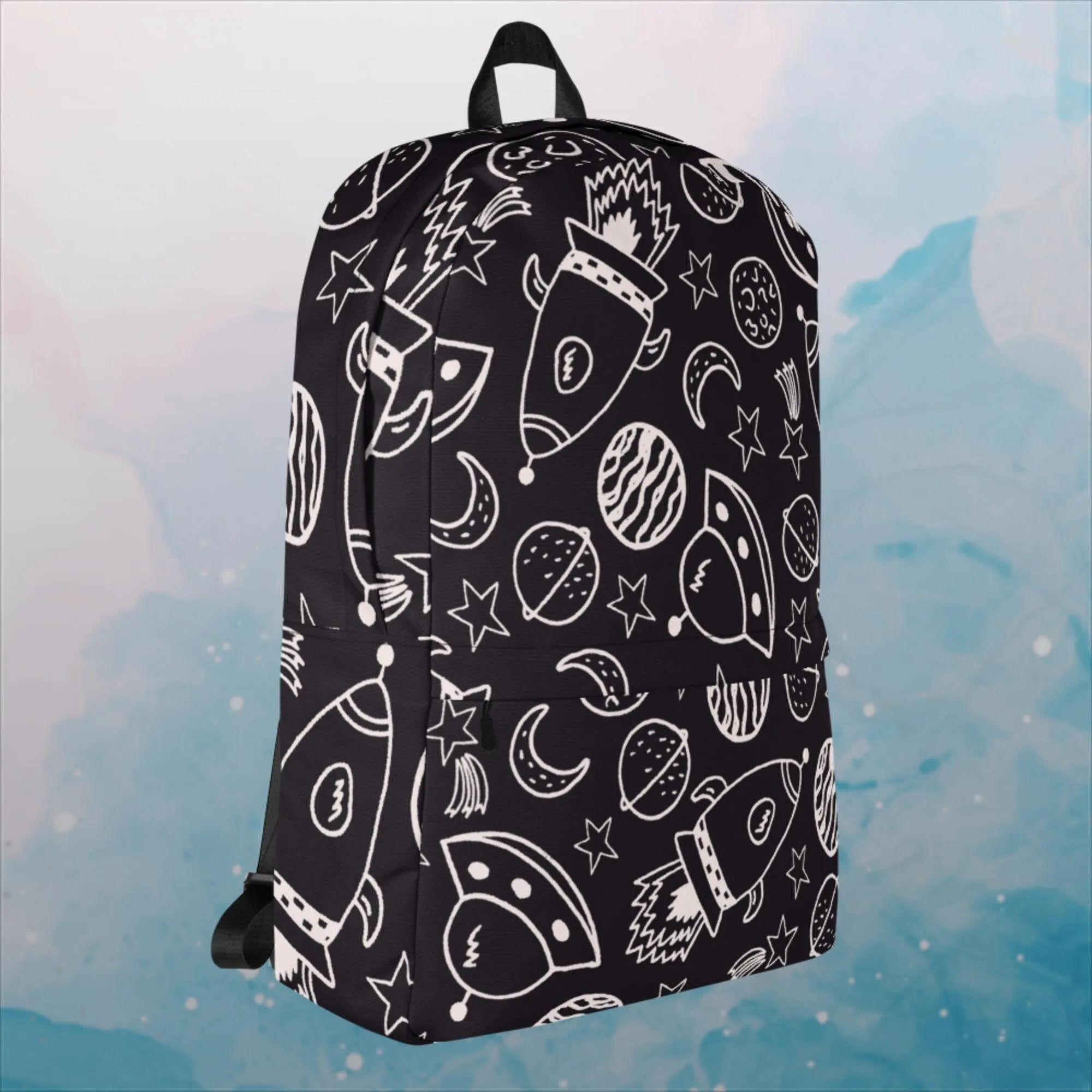 Rocket Ships and Planets Printed Backpack