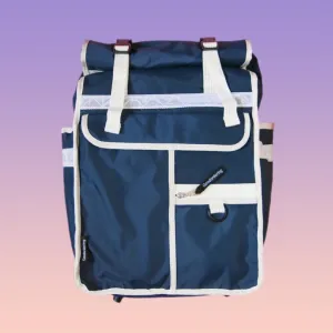 Rolltop backpack Pannier Eco Navy Blue White