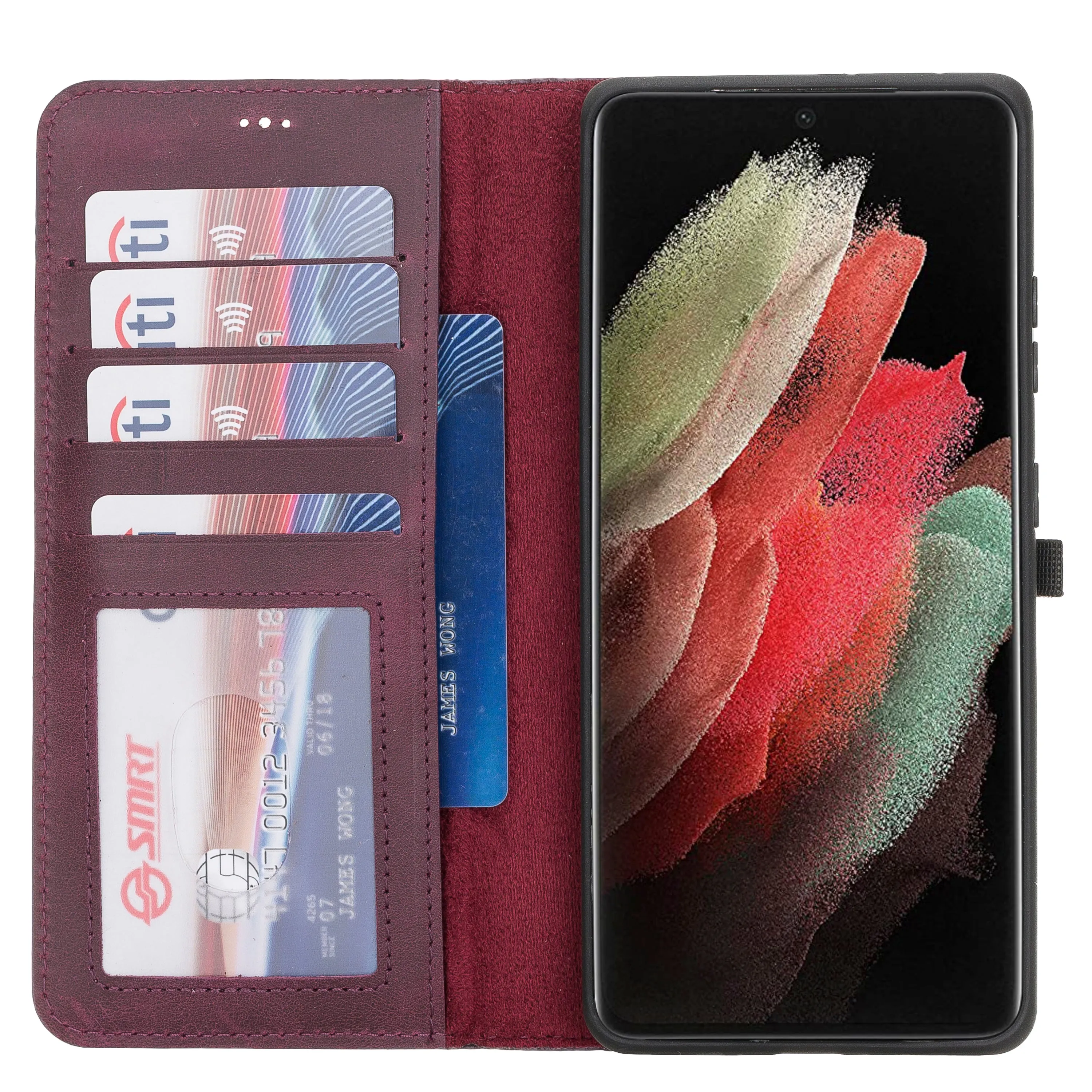 Samsung Galaxy S21 Ultra Magnetic Detachable Leather Wallet Case