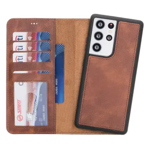 Samsung Galaxy S21 Ultra Magnetic Detachable Leather Wallet Case