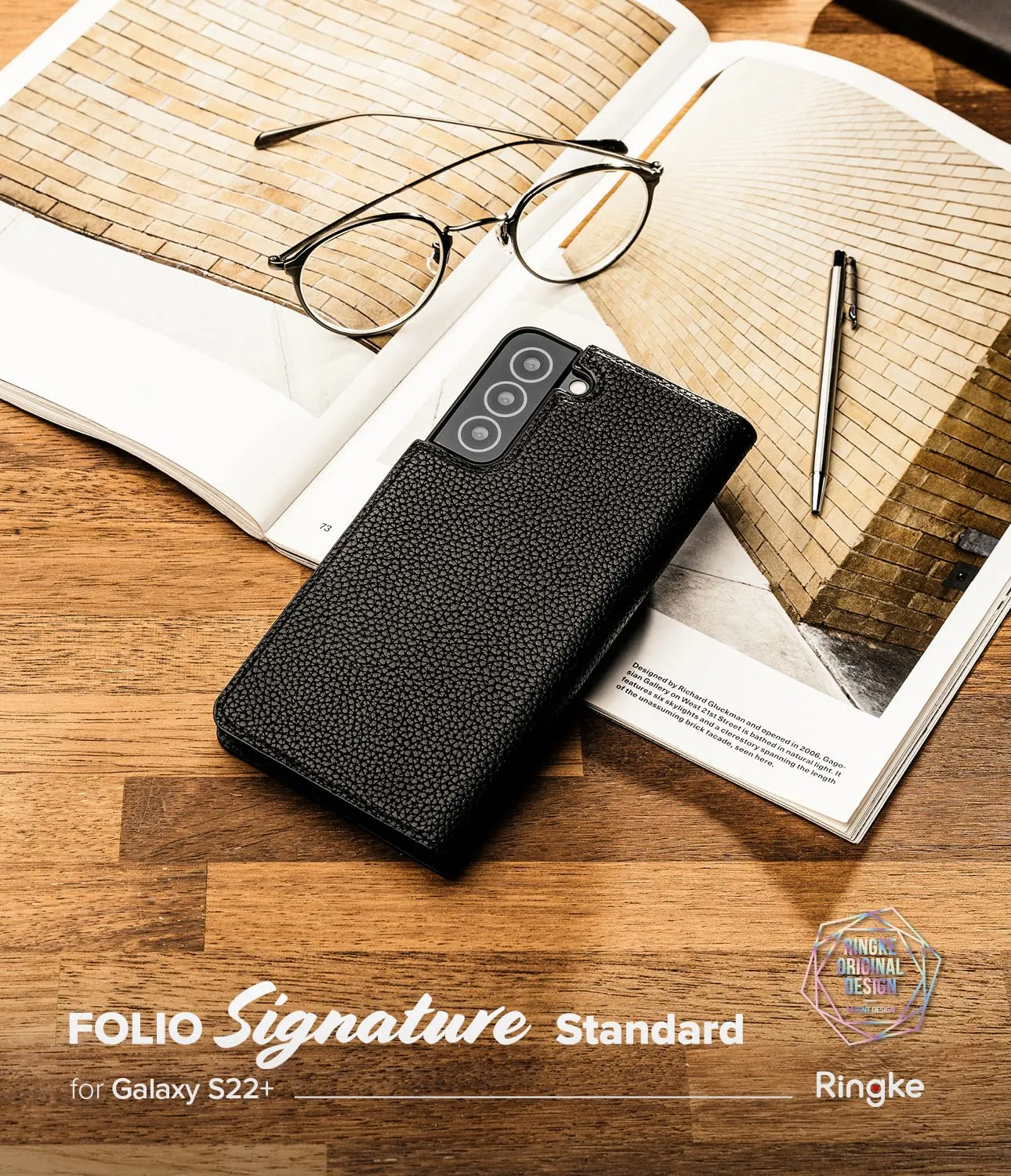 Samsung Galaxy S22 Plus Back Cover Case | Folio Signature Standard - Black