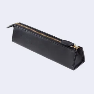 Shinko Seiki Triangular Faux Leather Pen Case (Black)