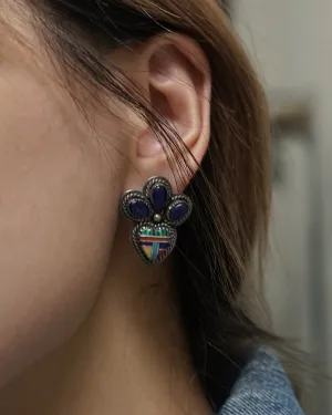 Silver Earrings w/ Multi Stones