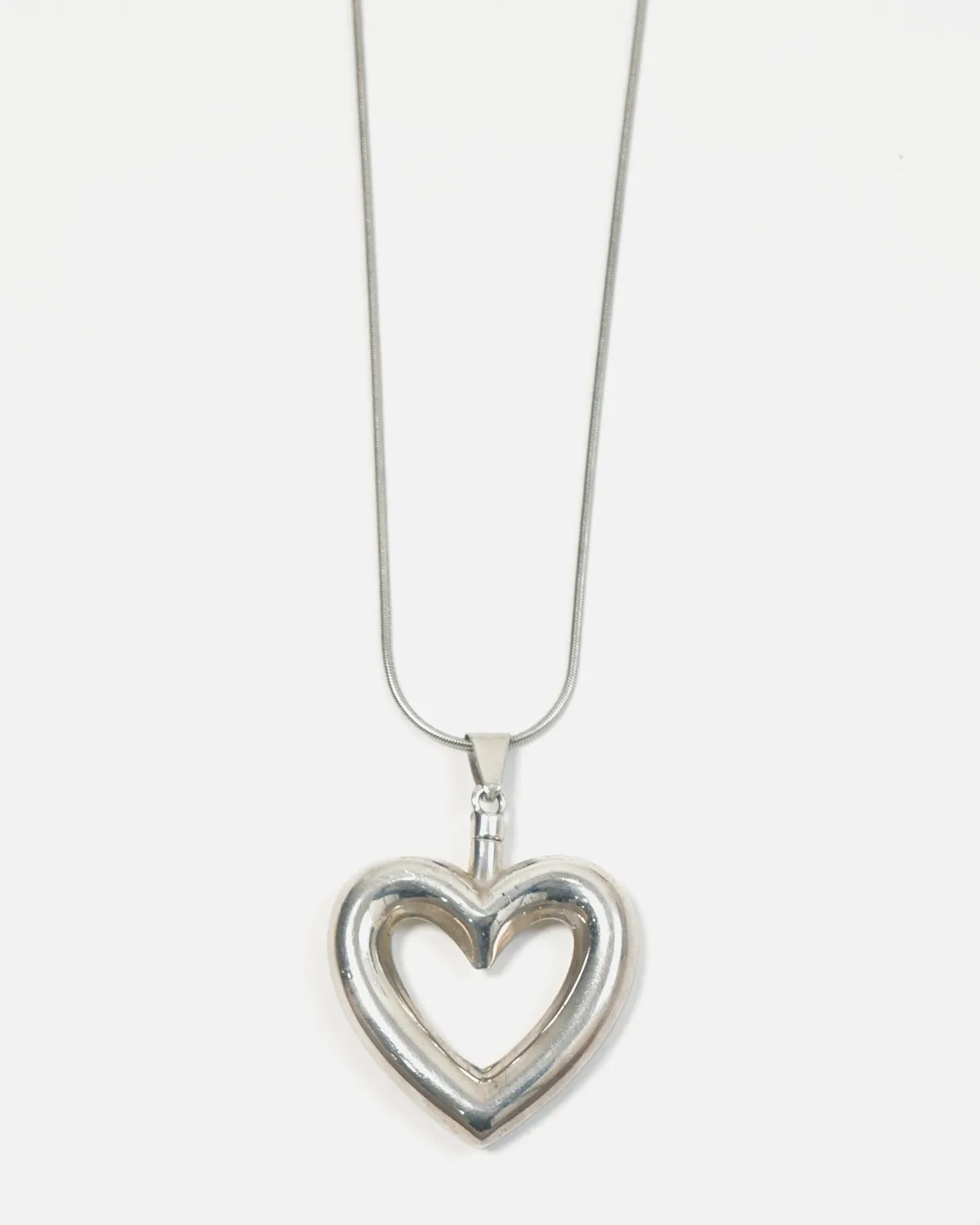 Silver Necklace w/ Heart Perfume Bottle