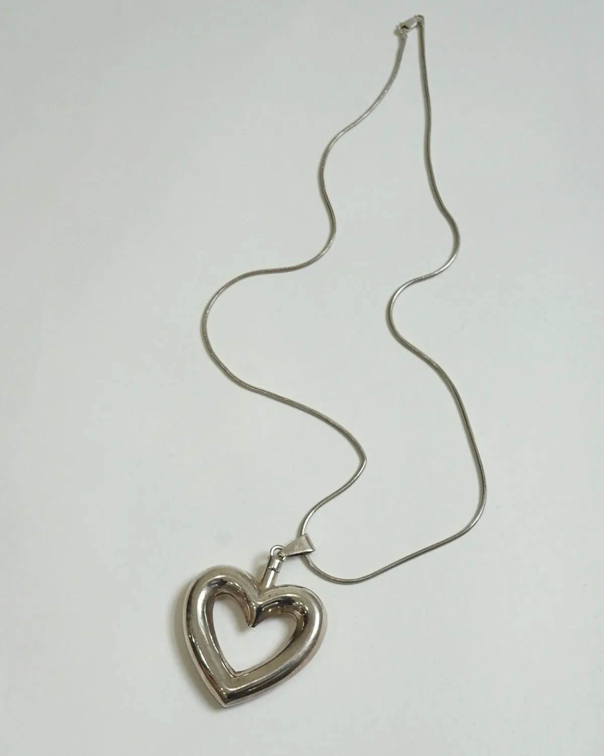 Silver Necklace w/ Heart Perfume Bottle