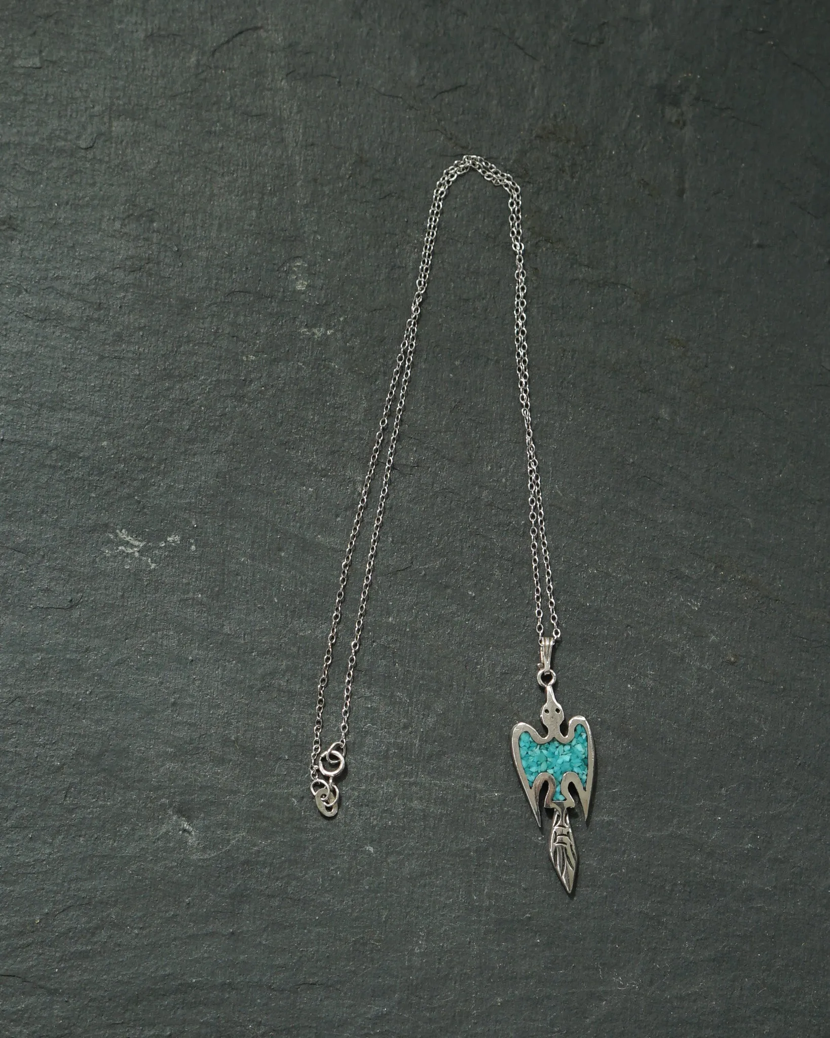 Silver Necklace w/ Turquoise Charm