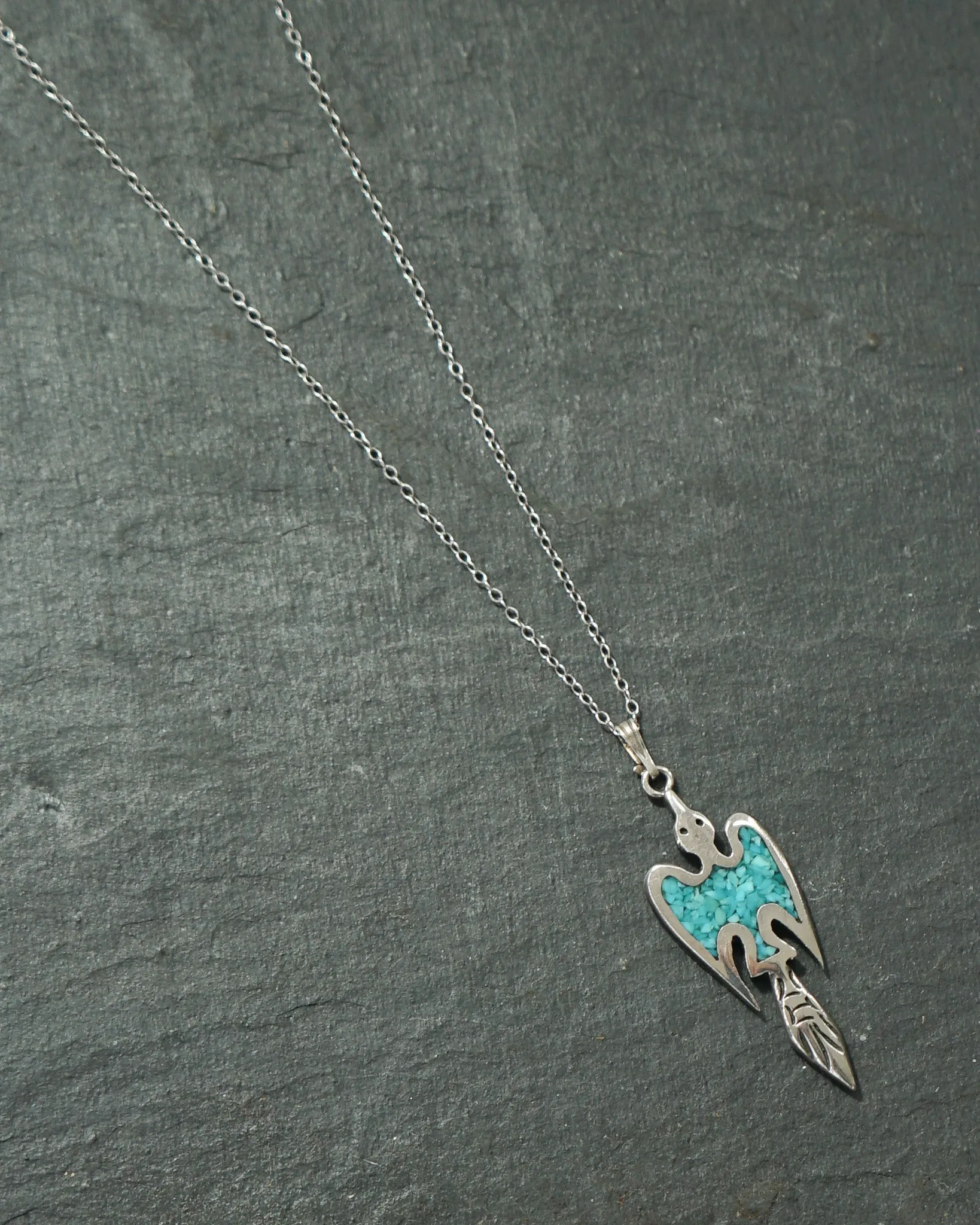 Silver Necklace w/ Turquoise Charm