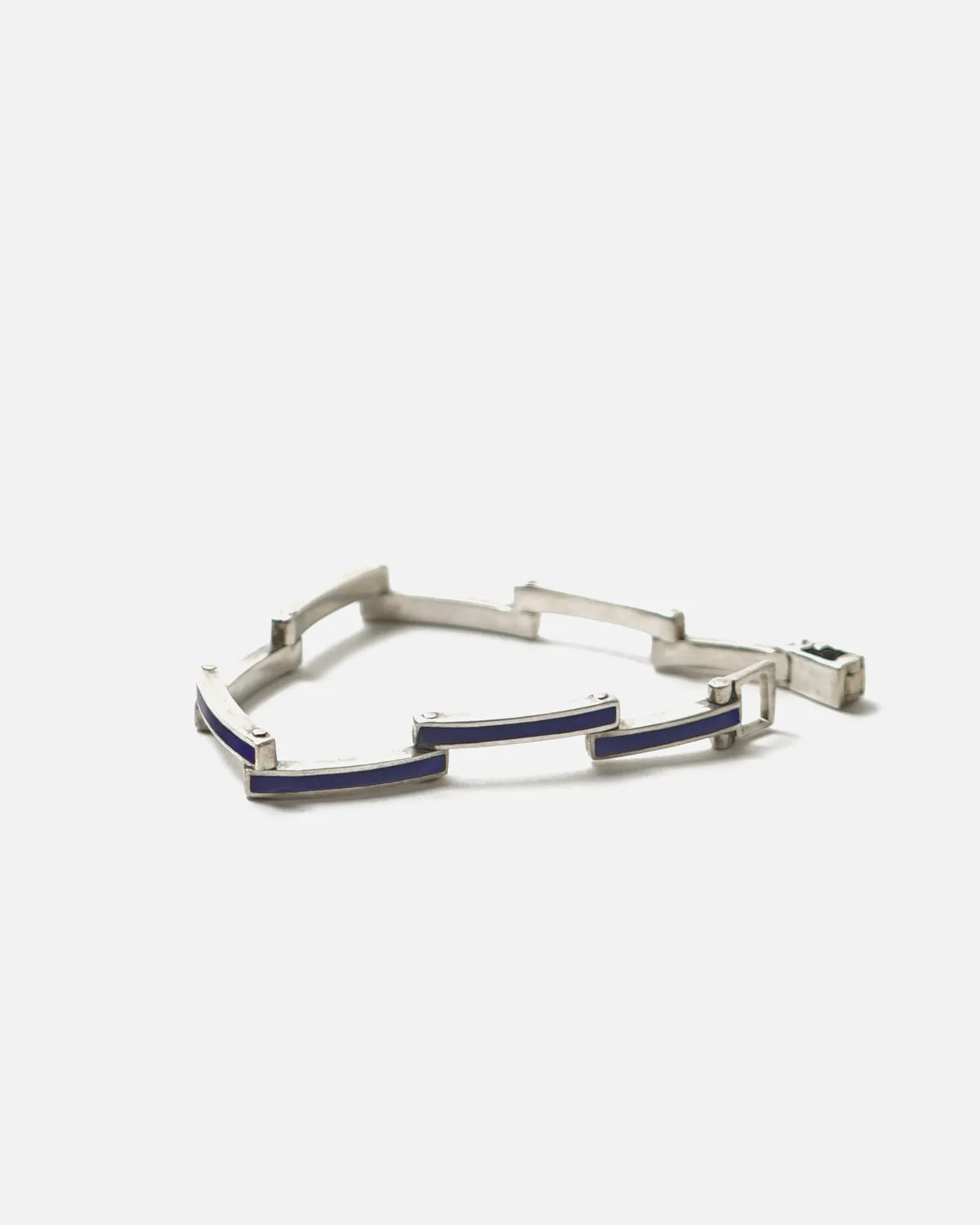 Silver x Blue Enameled Bracelet