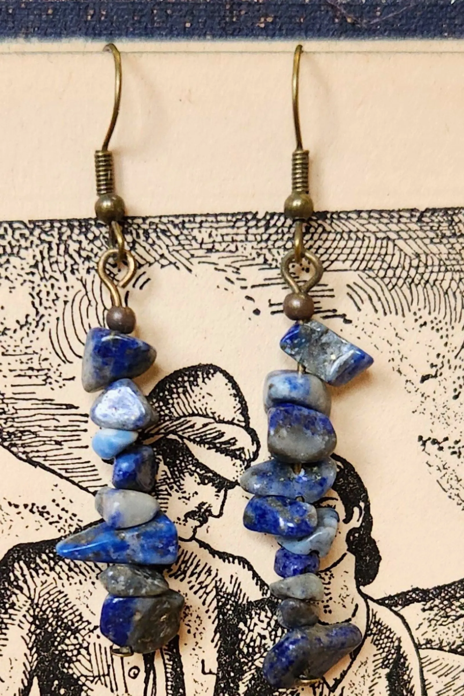 Stacey Blue Beaded Earrings