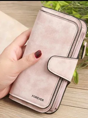 Suede Women Wallet Pimk