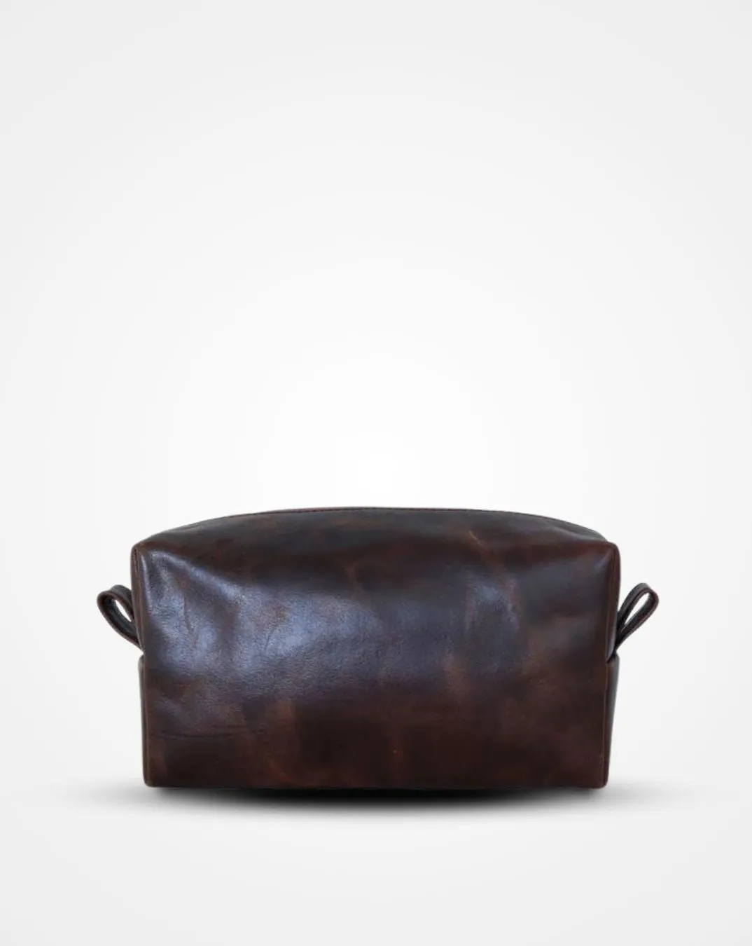 The Crushed Brown Leather Travel Toiletry Bag II DOPP Kit