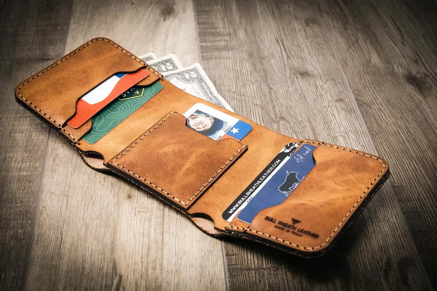 The Trinity Trifold Wallet - Saddle Tan