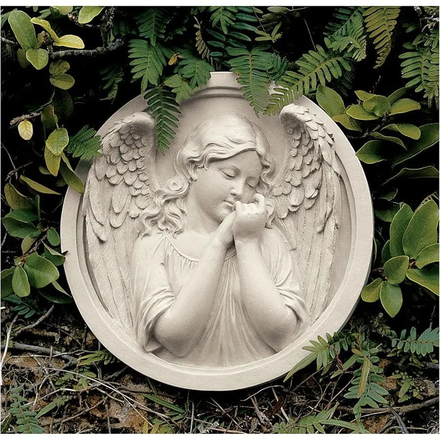 Thoughts of an Angel Roundel Wall Sculpture by Design Toscano