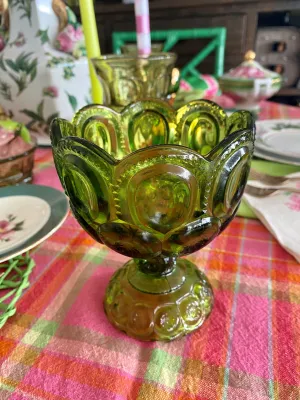 Vintage Candy Dish - L.E. Smith Glass Moon and Stars Pattern