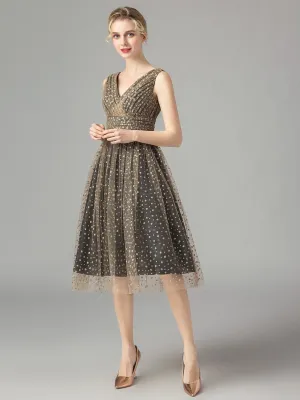 Vintage Dot Lace Bridesmaid Dress