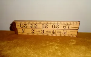 Vintage Draper 505 24 Inch Wood & Brass Folding Ruler