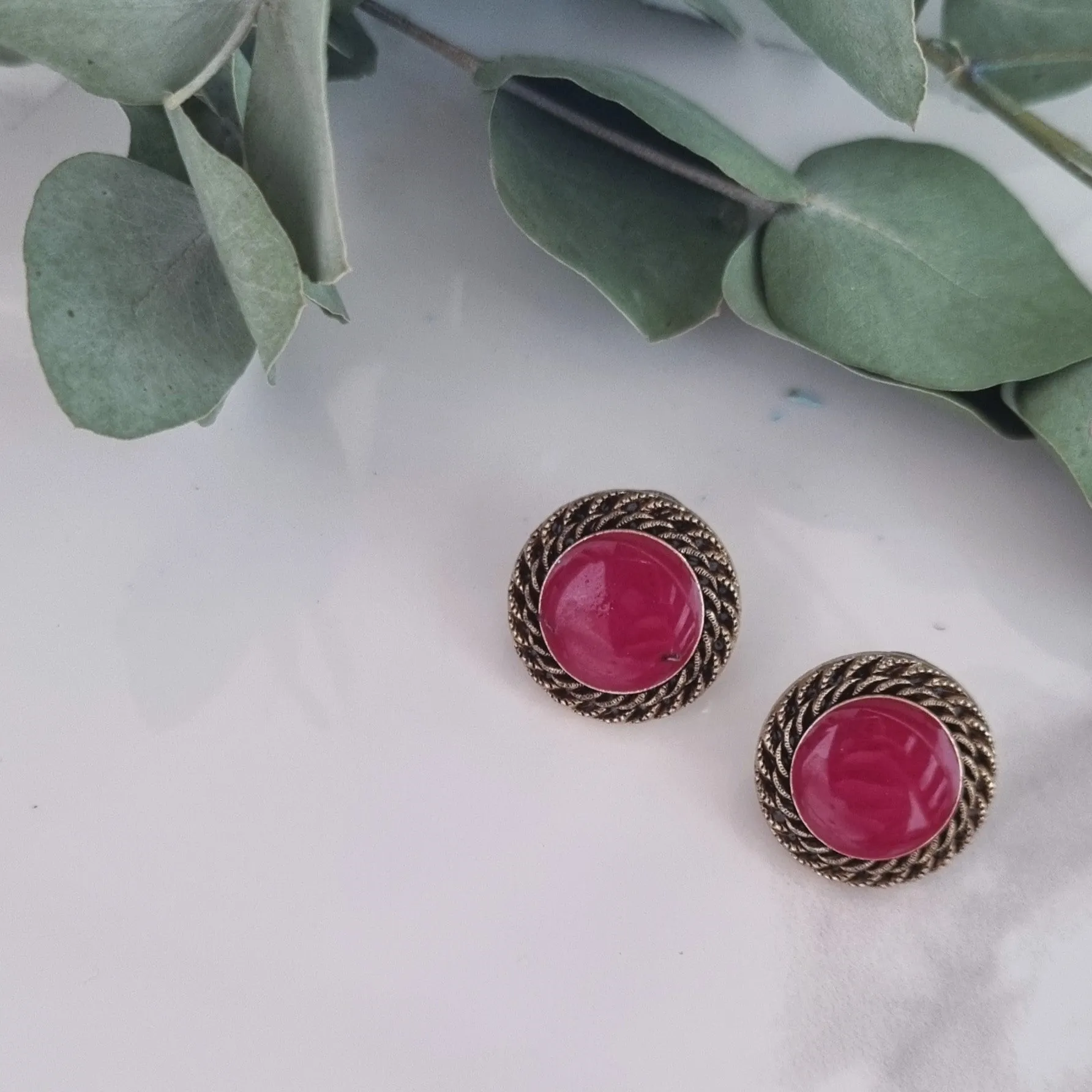 Vintage earrings - Dark Red