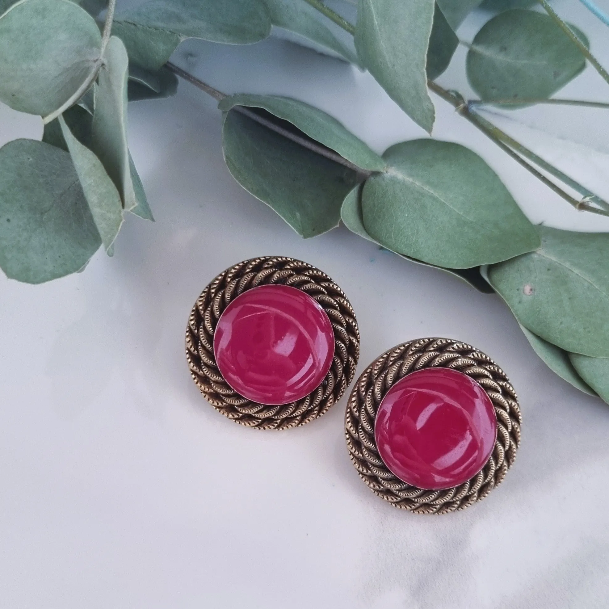 Vintage earrings - Dark Red