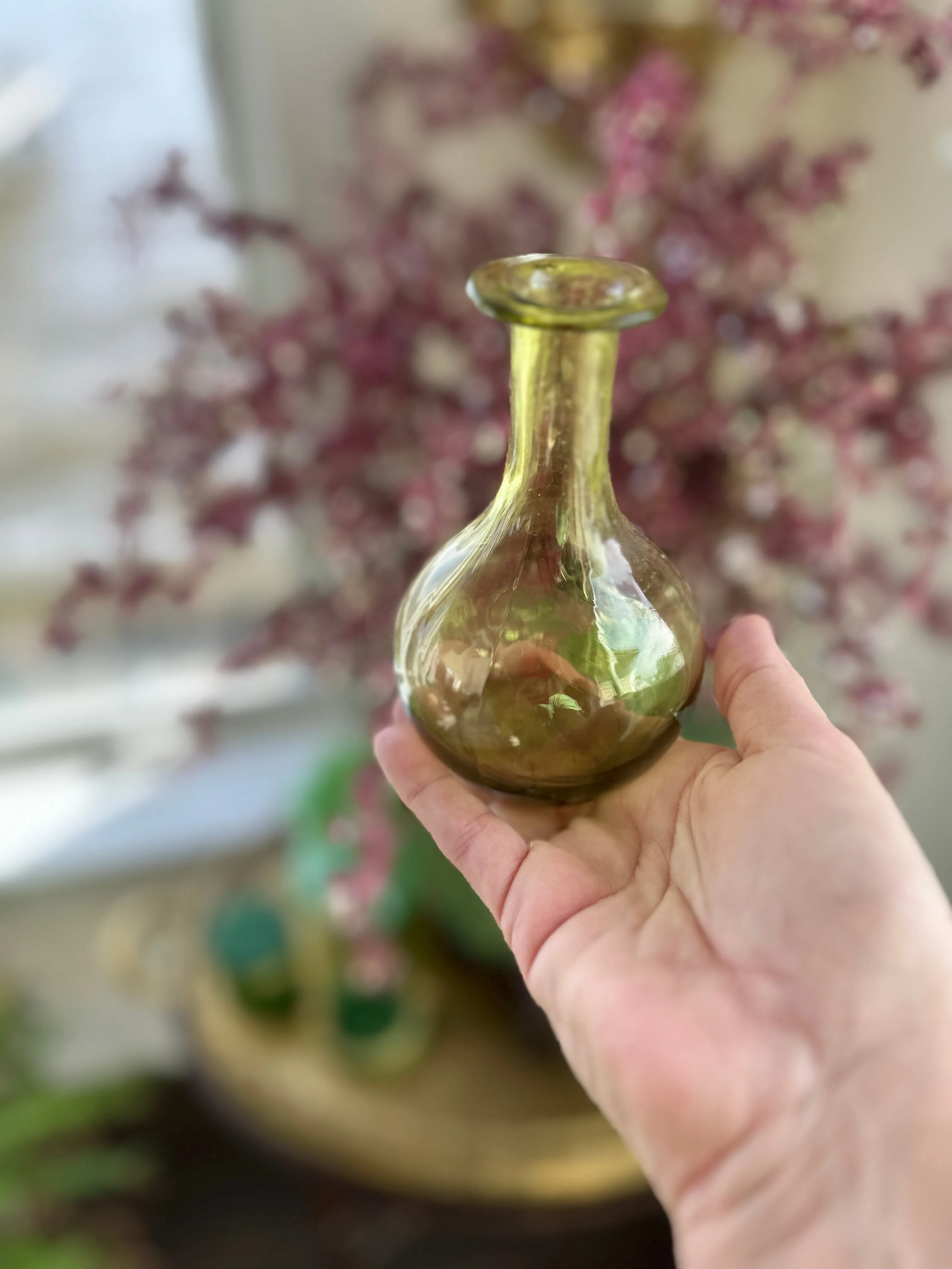 Vintage Glass Vase, Handblown Jamestown