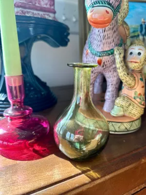 Vintage Glass Vase, Handblown Jamestown