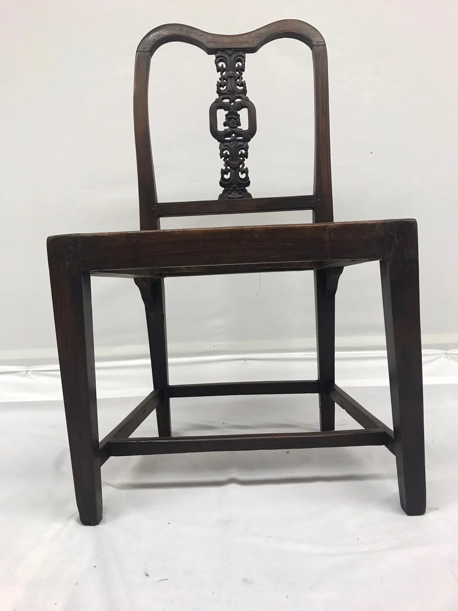 Vintage Late 19th-Century Chinoiserie Wood Hall Chair