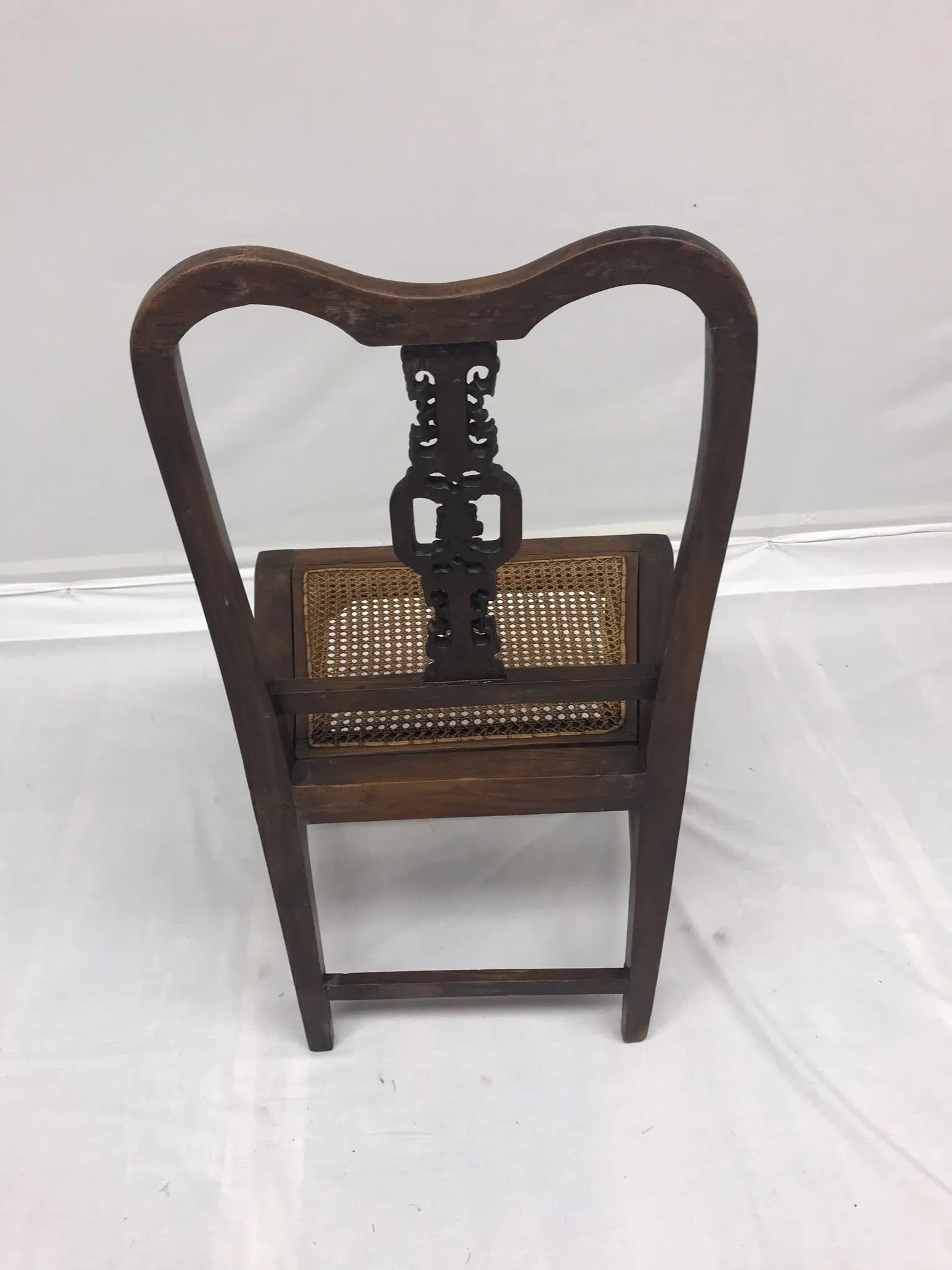 Vintage Late 19th-Century Chinoiserie Wood Hall Chair