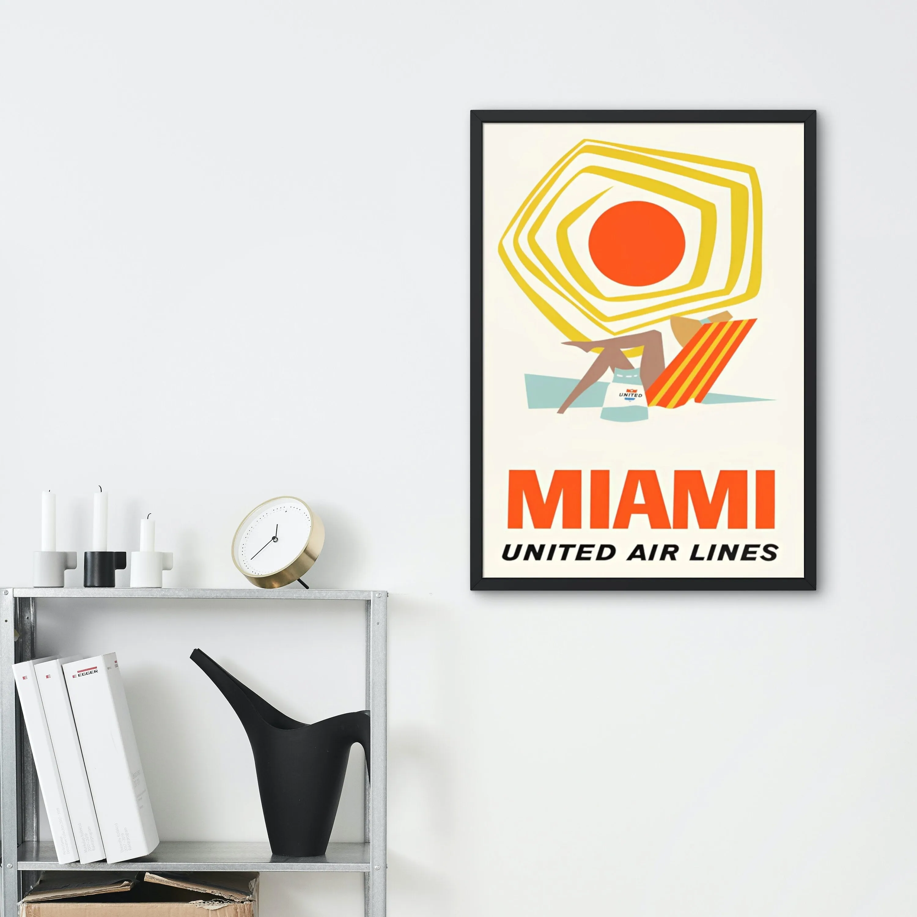 Vintage Miami Travel Poster PRINTABLE ART, Miami Art Print, Florida Poster, Famous Places, Travel Retro Posters