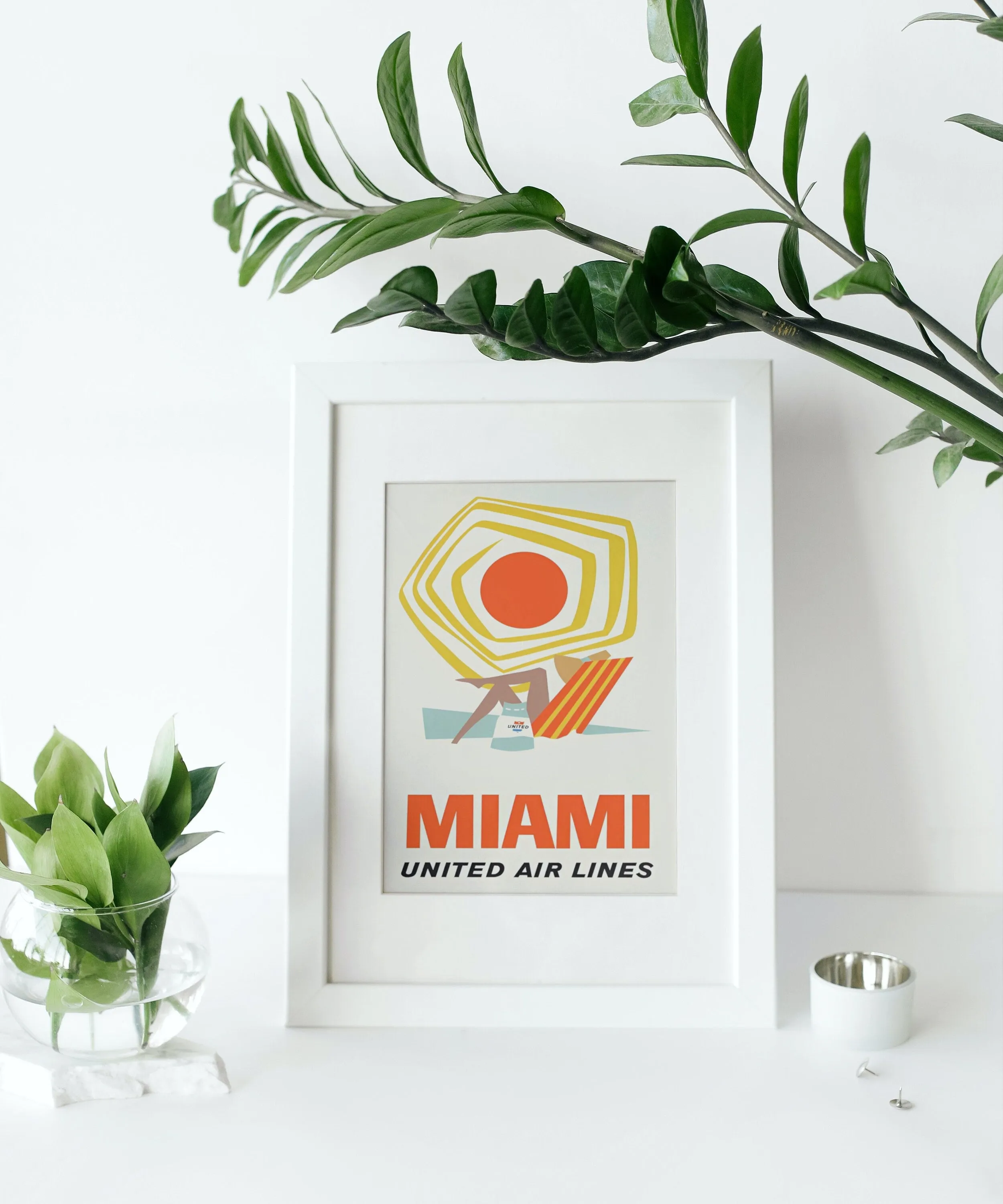 Vintage Miami Travel Poster PRINTABLE ART, Miami Art Print, Florida Poster, Famous Places, Travel Retro Posters